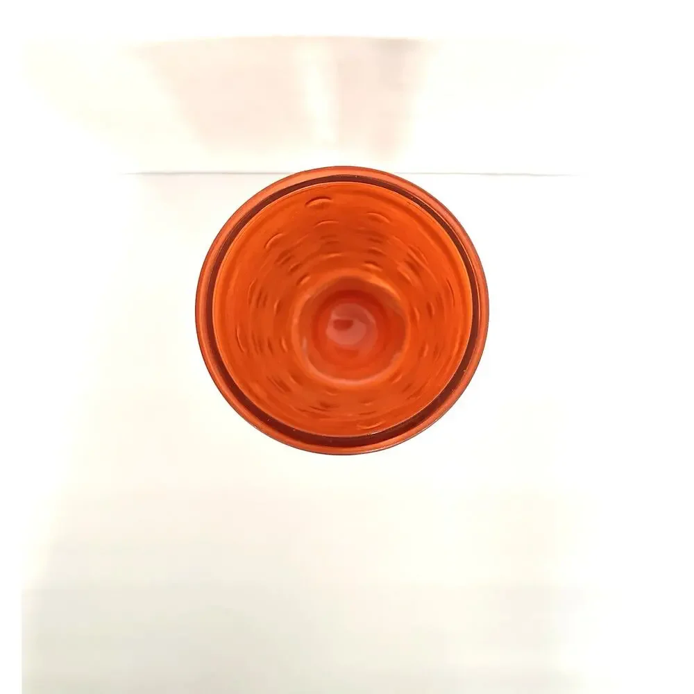 Vintage Hoosier Glass Co. Orange Frosted Hobnail Dot Glass Vase 8.5” MCM 1059206
